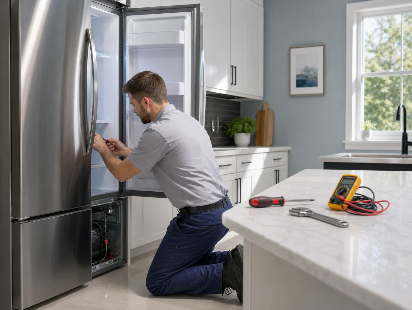 Certified technician performing appliance diagnosis and repair in South Fulton, GA