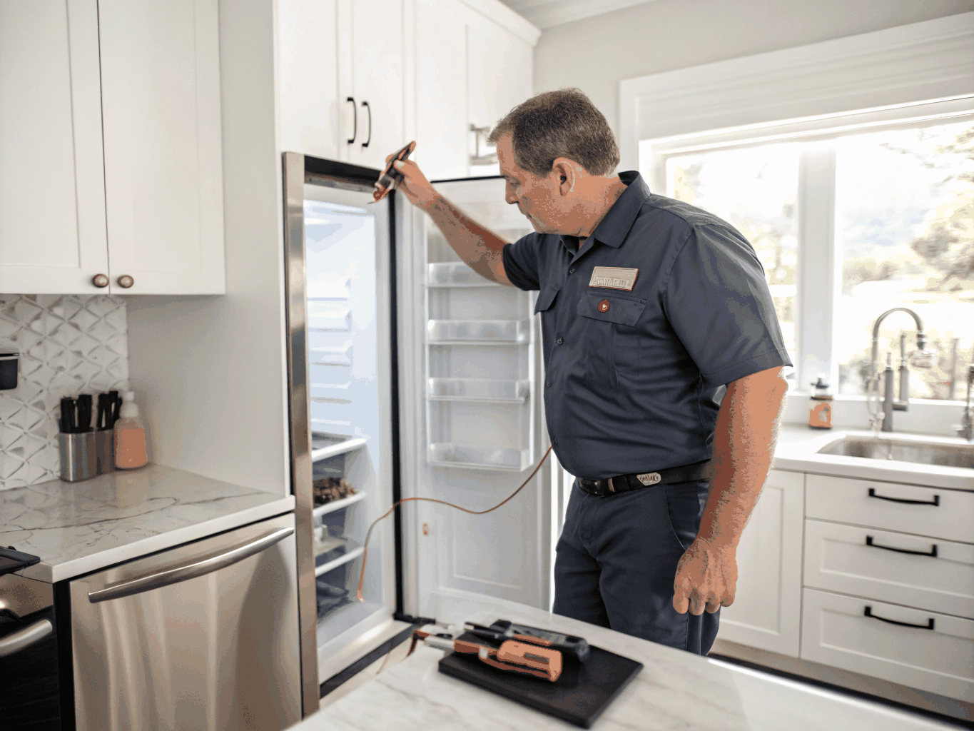 Technician Marcus Vance ready for appliance and HVAC repair service